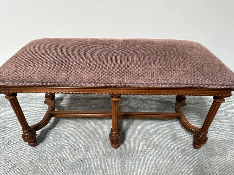 Camard Wooden Upholstered Bench Drake Made In France 39.5W X 16D X 21H [Photo 5]