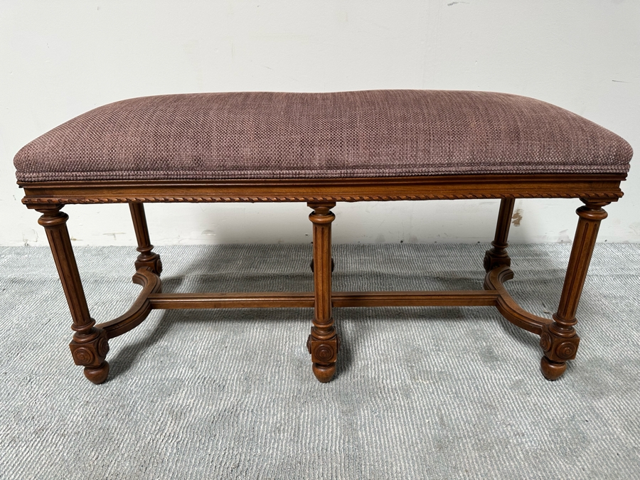 Camard Wooden Upholstered Bench Drake Made In France 39.5W X 16D X 21H [Photo 4]