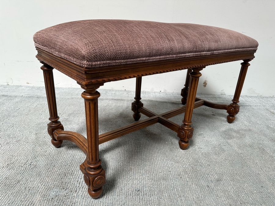 Camard Wooden Upholstered Bench Drake Made In France 39.5W X 16D X 21H [Photo 6]