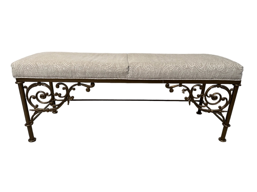 Metal Upholstered Bench 48W X 18D X 20H