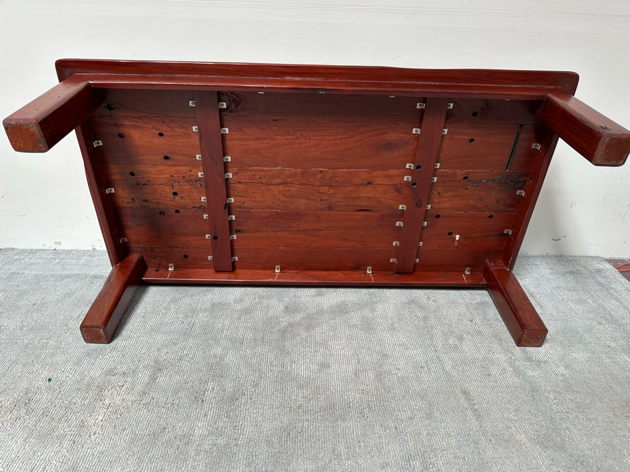 Solid Wooden Plank Coffee Table Very Heavy 71W X 37D X 18H [Photo 12]