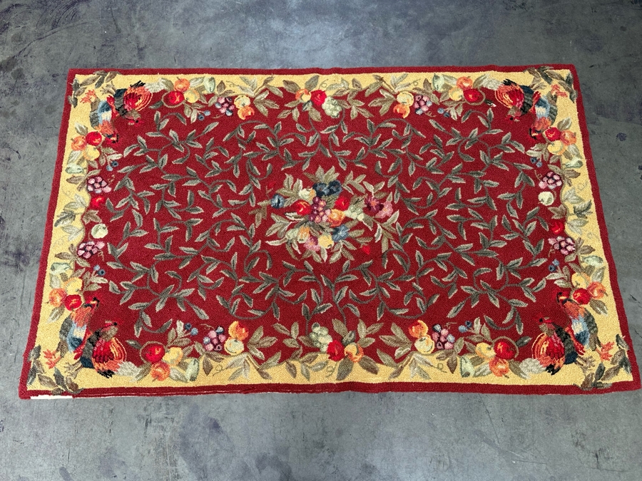 Vintage Hooked Area Rug 64 X 40 [Photo 4]
