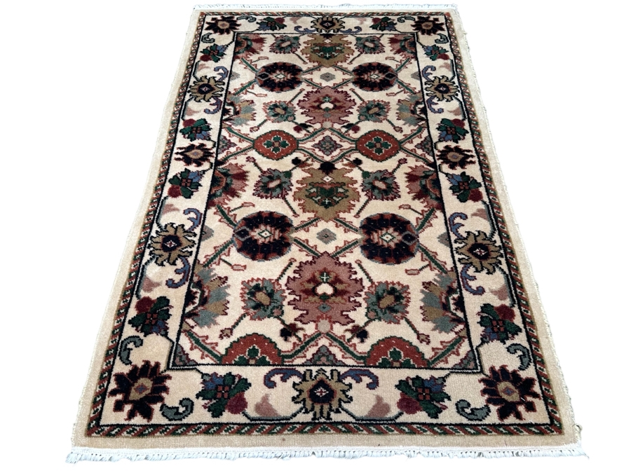 Handmade Wool Area Rug From India 36.5 X 61