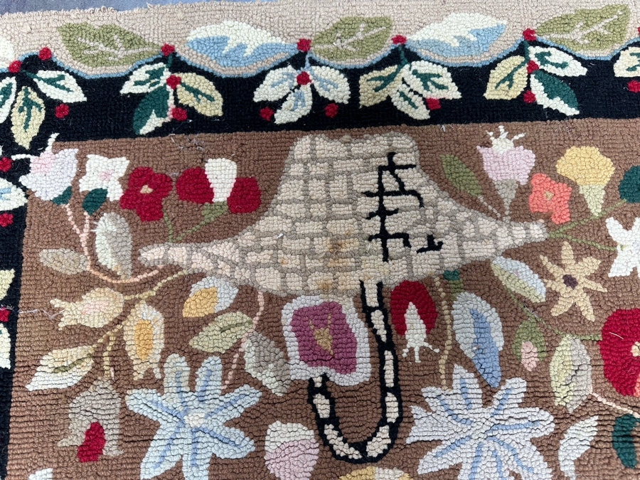 Vintage Hooked Area Rug 37.5 X 66 [Photo 7]