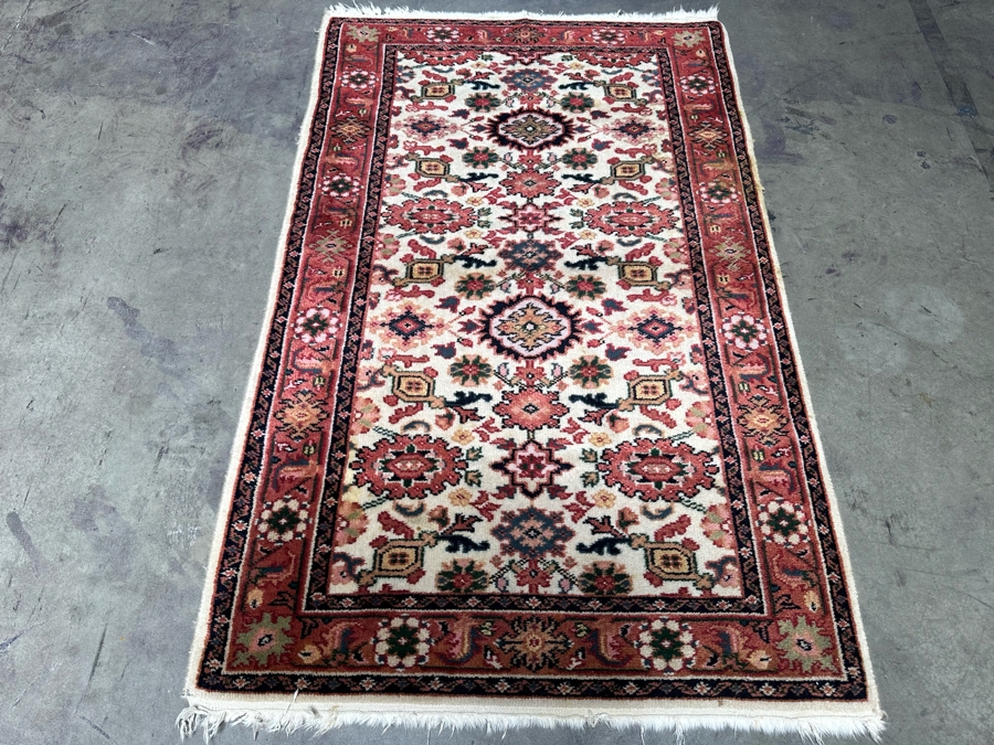 Vintage Hand Knotted Area Rug From India 37.5 X 61 [Photo 2]