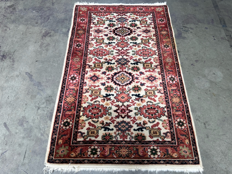 Vintage Hand Knotted Area Rug From India 37.5 X 61 [Photo 3]