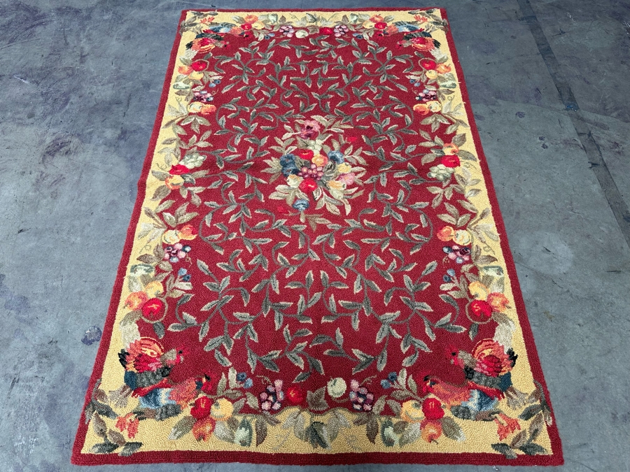 Vintage Hooked Area Rug 40.5 X 63 [Photo 2]