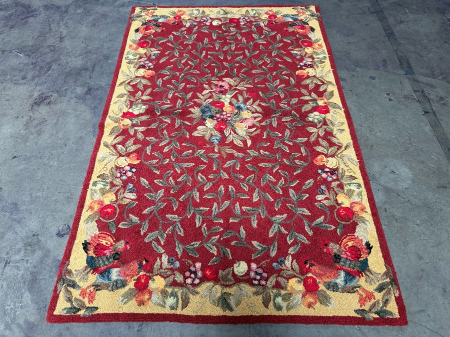 Vintage Hooked Area Rug 40.5 X 63 [Photo 3]
