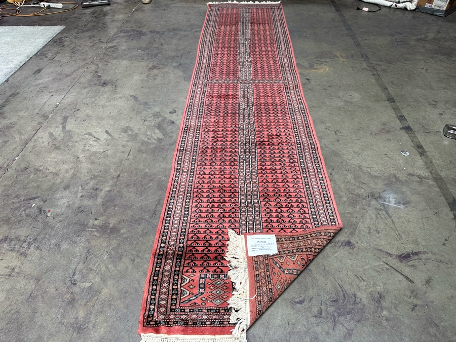 Vintage Hand Knotted Wool Area Runner Rug Made In Pakistan Hatchlu Geometric Design 31.5 X 140 [Photo 13]