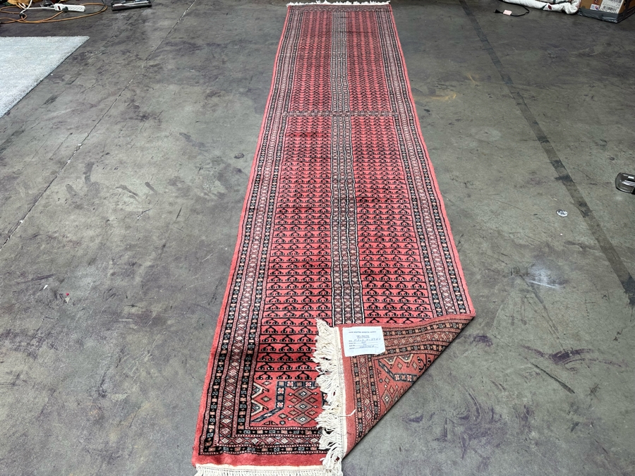 Vintage Hand Knotted Wool Area Runner Rug Made In Pakistan Hatchlu Geometric Design 31.5 X 140 [Photo 14]