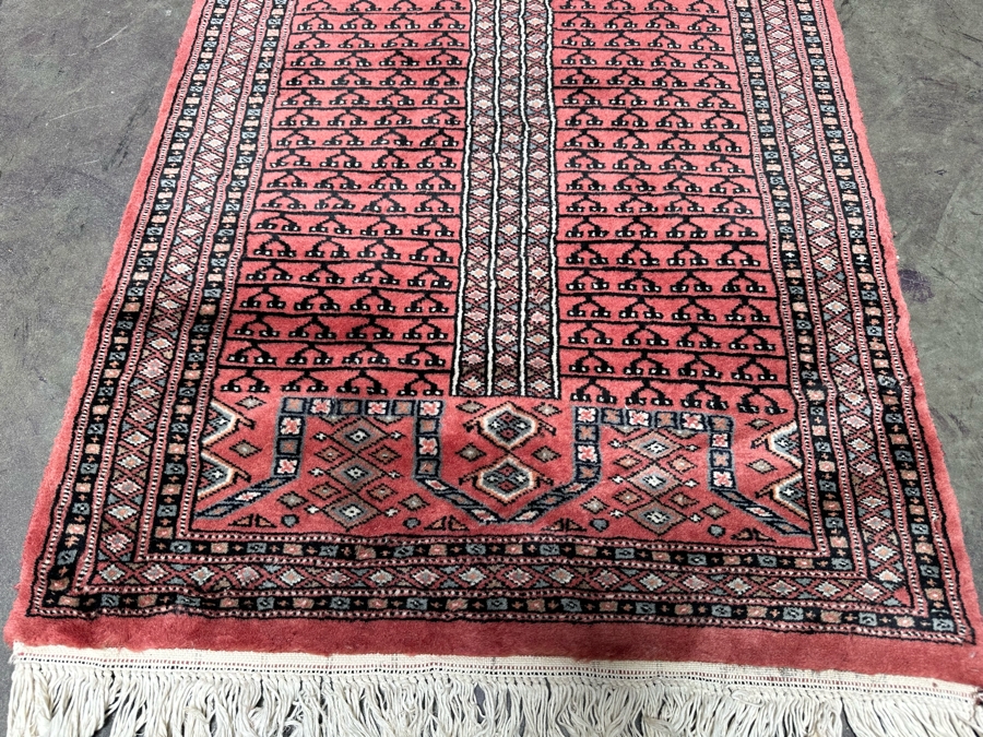 Vintage Hand Knotted Wool Area Runner Rug Made In Pakistan Hatchlu Geometric Design 31.5 X 140 [Photo 6]