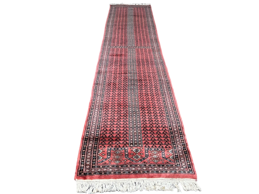 Vintage Hand Knotted Wool Area Runner Rug Made In Pakistan Hatchlu Geometric Design 31.5 X 140 [Photo 2]