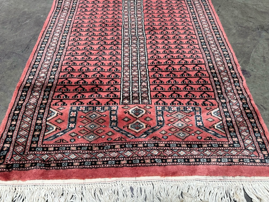 Vintage Hand Knotted Wool Area Runner Rug Made In Pakistan Hatchlu Geometric Design 31.5 X 140 [Photo 9]