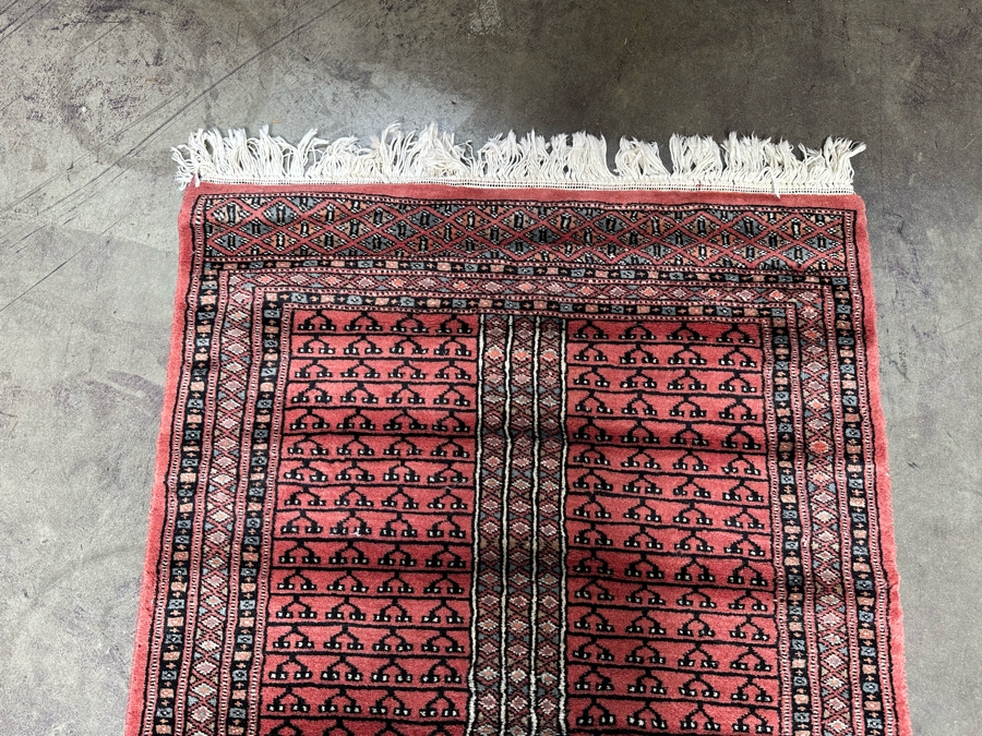 Vintage Hand Knotted Wool Area Runner Rug Made In Pakistan Hatchlu Geometric Design 31.5 X 140 [Photo 12]