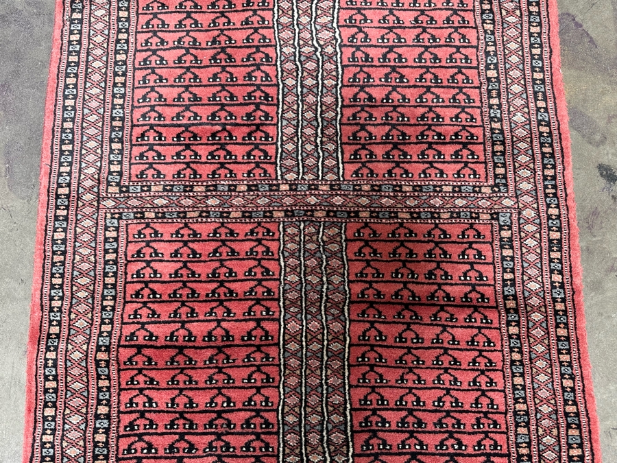 Vintage Hand Knotted Wool Area Runner Rug Made In Pakistan Hatchlu Geometric Design 31.5 X 140 [Photo 10]