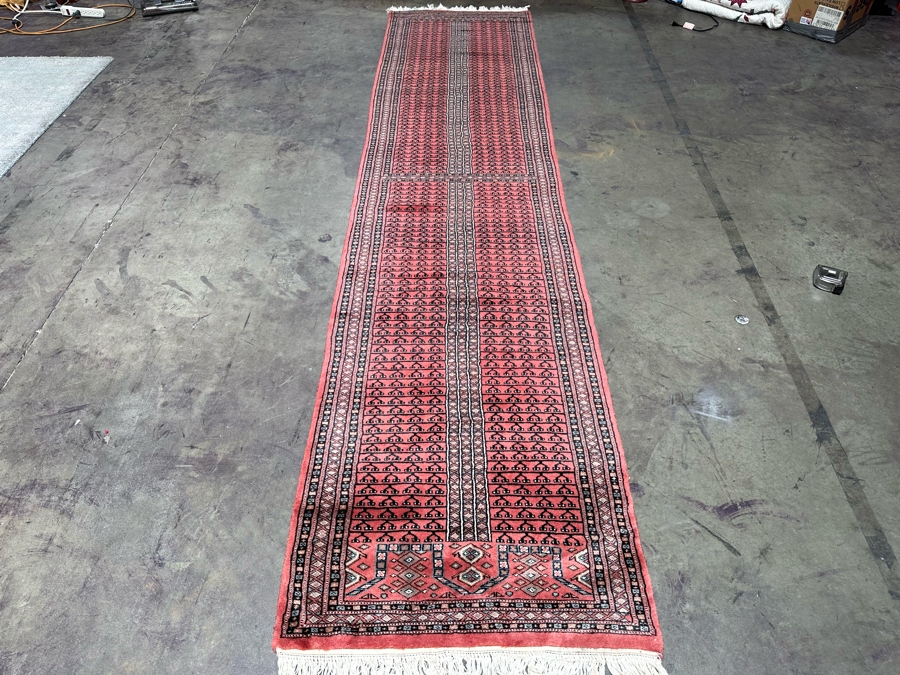 Vintage Hand Knotted Wool Area Runner Rug Made In Pakistan Hatchlu Geometric Design 31.5 X 140 [Photo 5]
