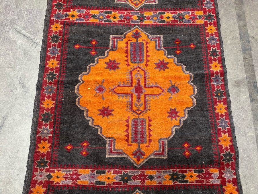 Vintage Hand Knotted Wool Kilim Runner Rug 36 X 150 [Photo 9]