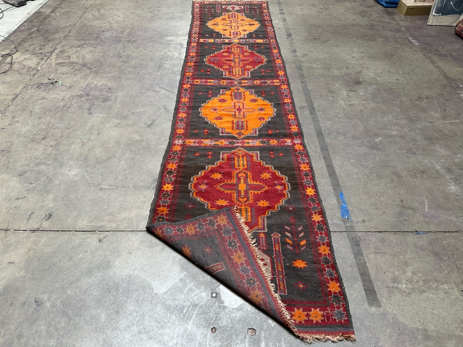 Vintage Hand Knotted Wool Kilim Runner Rug 36 X 150 [Photo 14]