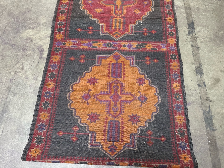 Vintage Hand Knotted Wool Kilim Runner Rug 36 X 150 [Photo 17]