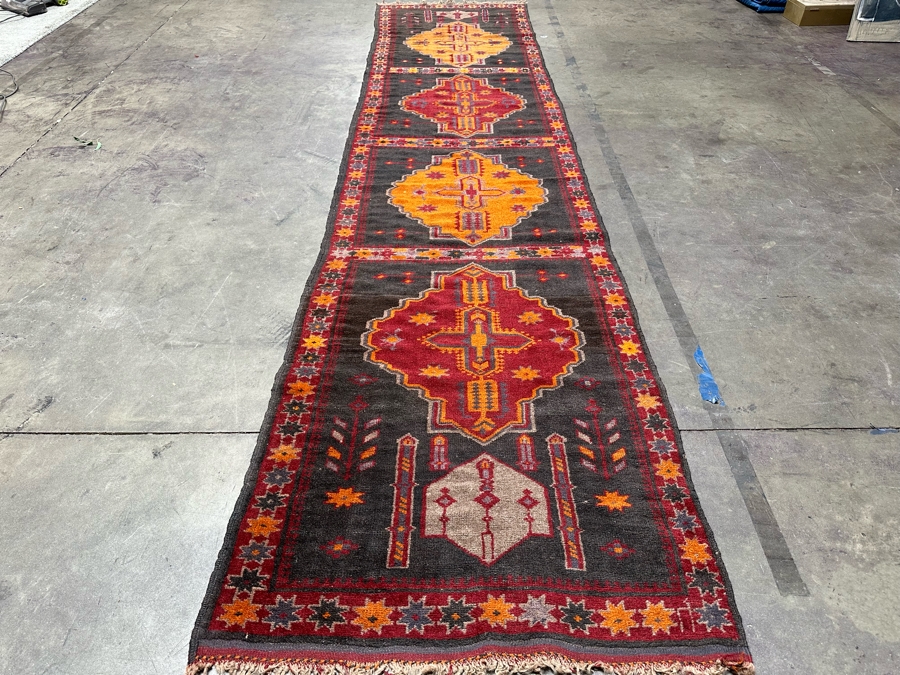 Vintage Hand Knotted Wool Kilim Runner Rug 36 X 150 [Photo 5]