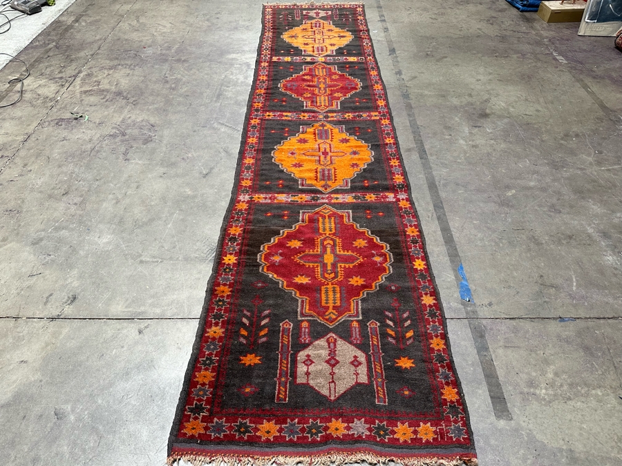 Vintage Hand Knotted Wool Kilim Runner Rug 36 X 150 [Photo 3]