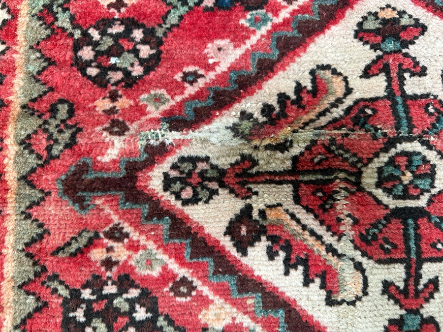 Vintage Hand Knotted Wool Persian Area Rug 42 X 84 [Photo 7]