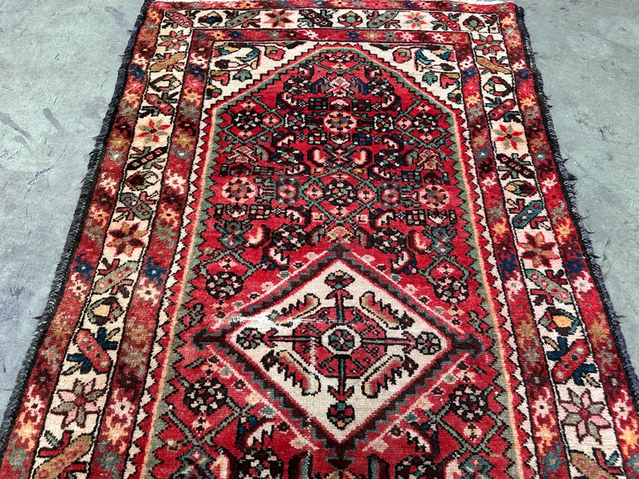 Vintage Hand Knotted Wool Persian Area Rug 42 X 84 [Photo 10]