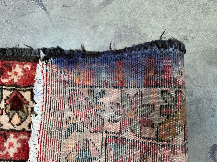 Vintage Hand Knotted Wool Persian Area Rug 42 X 84 [Photo 13]