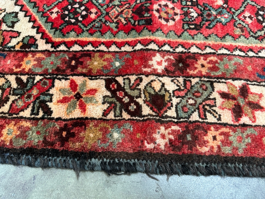 Vintage Hand Knotted Wool Persian Area Rug 42 X 84 [Photo 9]