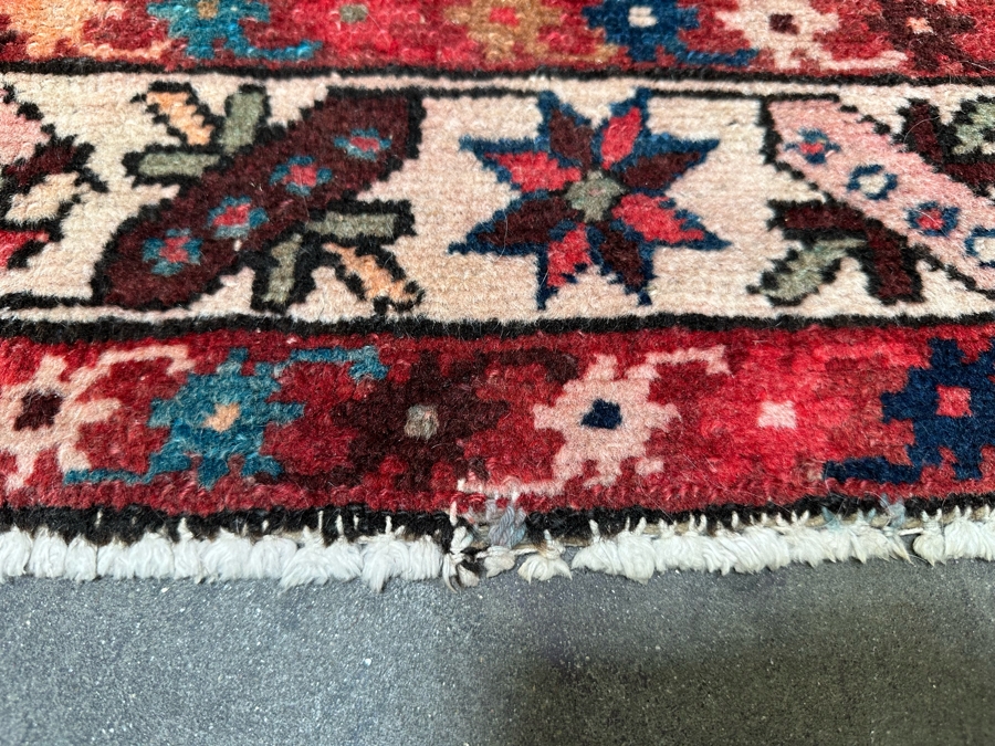 Vintage Hand Knotted Wool Persian Area Rug 42 X 84 [Photo 5]