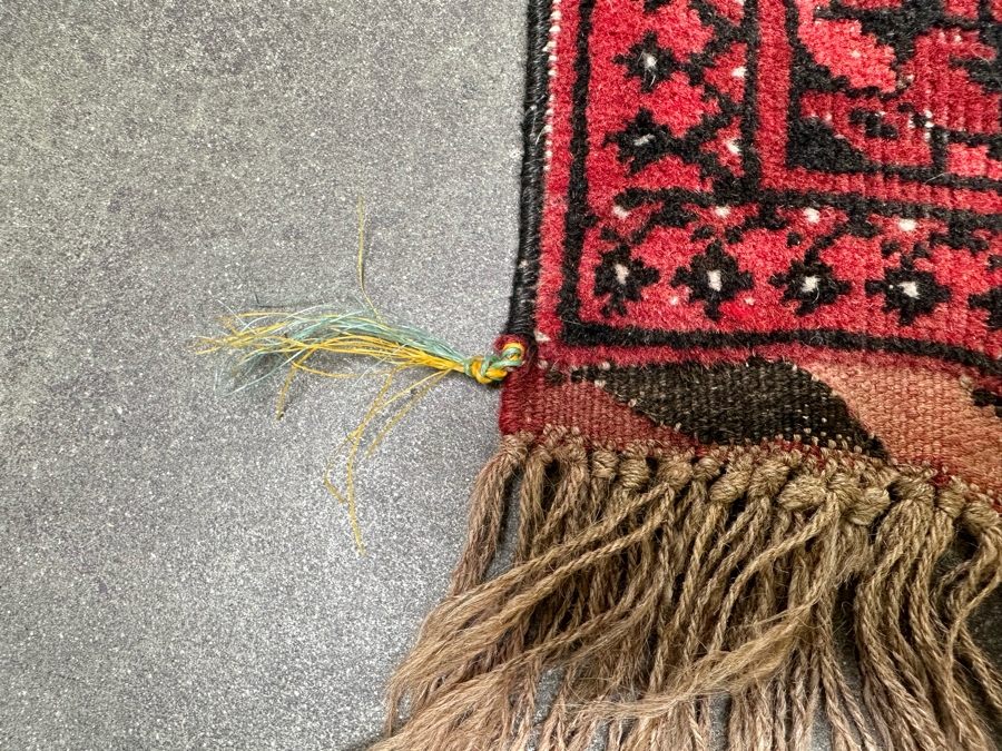 Vintage Hand Knotted Wool Persian Small Prayer Rug 19.5 X 38.5 [Photo 5]