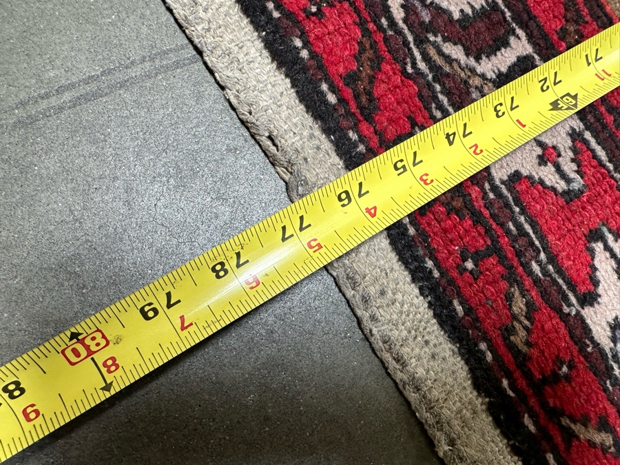 Vintage Hand Knotted Wool Persian Geometric Area Rug 42.5 X 77 [Photo 15]