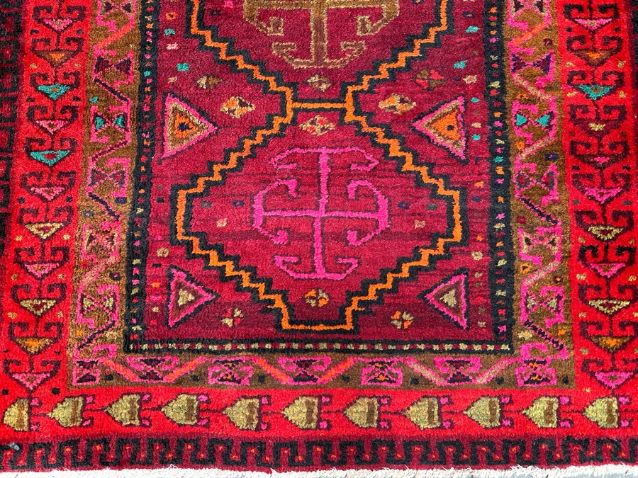 Hand Knotted Wool Persian Area Rug With Reds And Pinks 57 X 71 [Photo 8]