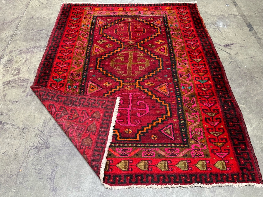 Hand Knotted Wool Persian Area Rug With Reds And Pinks 57 X 71 [Photo 12]