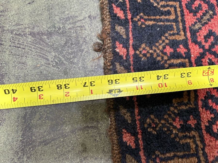 Vintage Hand Knotted Wool Persian Area Rug 36 X 60 [Photo 11]