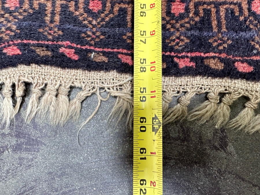 Vintage Hand Knotted Wool Persian Area Rug 36 X 60 [Photo 12]