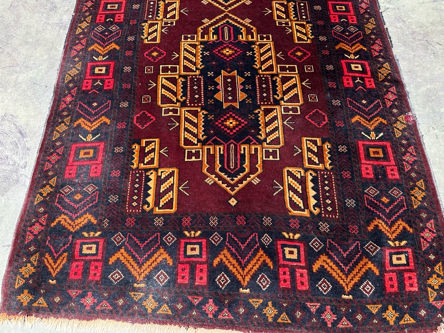 Hand Knotted Wool Persian Area Rug Geometric With Brilliantly Stunning Colors 44 X 74 [Photo 6]