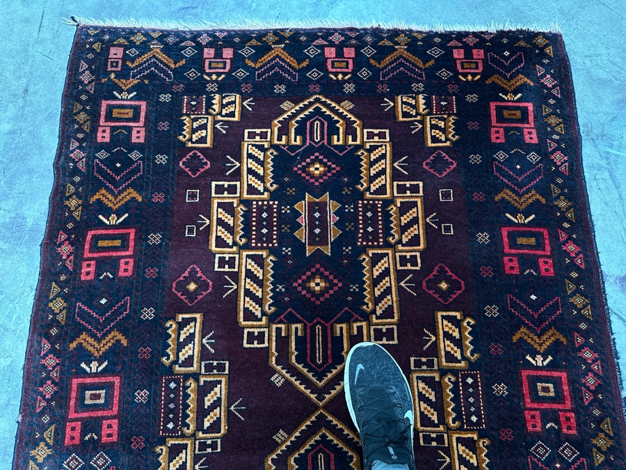 Hand Knotted Wool Persian Area Rug Geometric With Brilliantly Stunning Colors 44 X 74 [Photo 12]