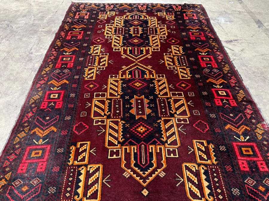 Hand Knotted Wool Persian Area Rug Geometric With Brilliantly Stunning Colors 44 X 74 [Photo 7]