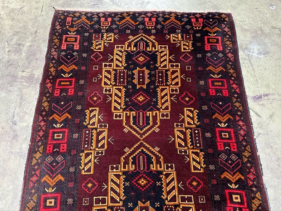 Hand Knotted Wool Persian Area Rug Geometric With Brilliantly Stunning Colors 44 X 74 [Photo 9]