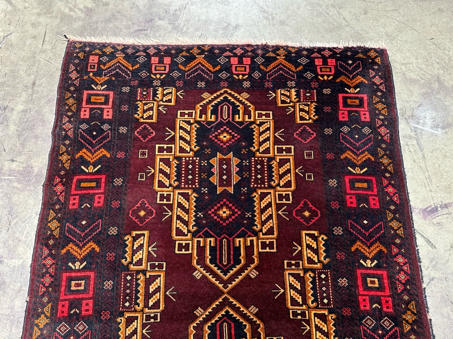 Hand Knotted Wool Persian Area Rug Geometric With Brilliantly Stunning Colors 44 X 74 [Photo 10]