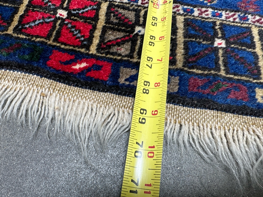 Stunning Hand Knotted Wool Persian Area Rug With Reds And Blues Geometric 48 X 70 [Photo 16]