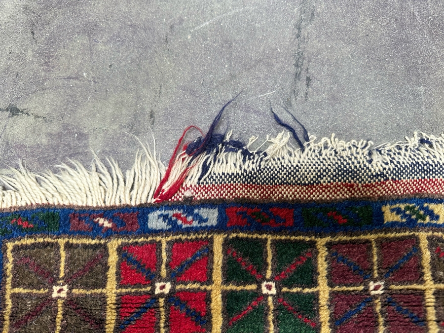 Stunning Hand Knotted Wool Persian Area Rug With Reds And Blues Geometric 48 X 70 [Photo 11]