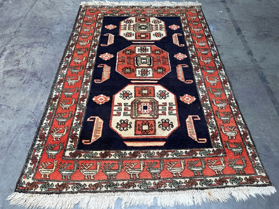 Iranian Hand Knotted Wool Geometric Area Rug From Ghodsian & Sons, Teheran Iran 54.5 X 82 [Photo 3]