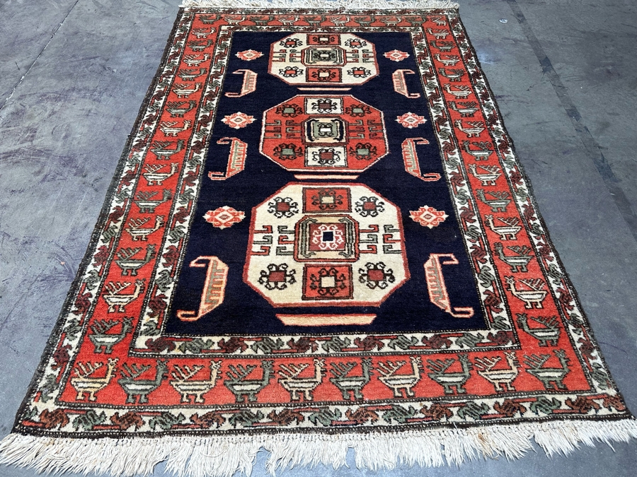 Iranian Hand Knotted Wool Geometric Area Rug From Ghodsian & Sons, Teheran Iran 54.5 X 82 [Photo 4]