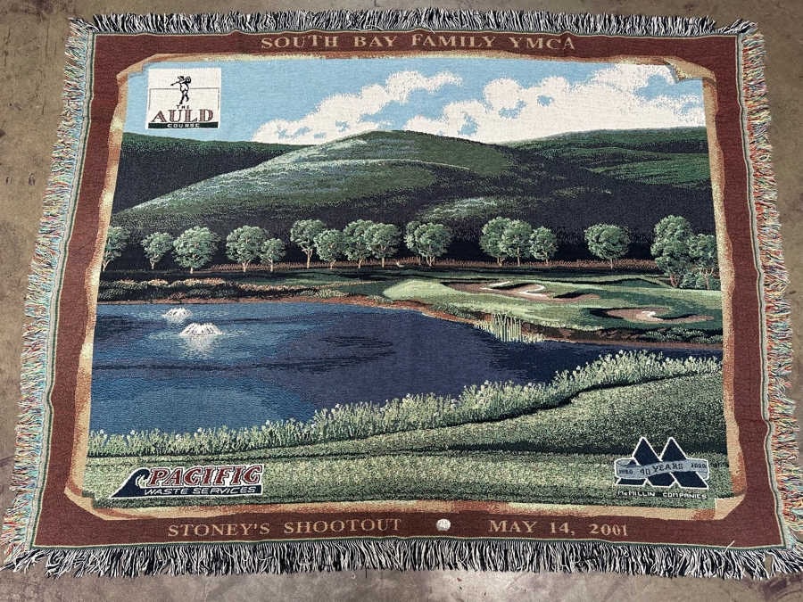 Golf Course Themed Woven Tapestry Throw Blanket 68 X 60 [FR] [Photo 2]