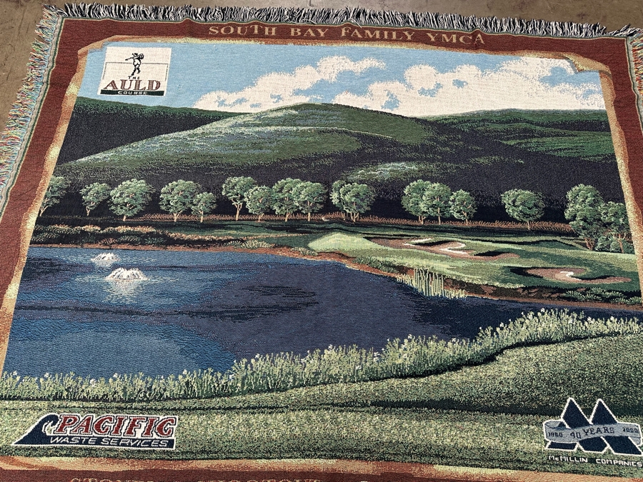 Golf Course Themed Woven Tapestry Throw Blanket 68 X 60 [FR] [Photo 8]