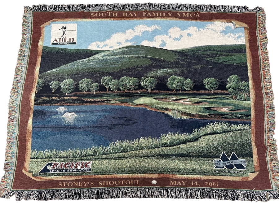 Golf Course Themed Woven Tapestry Throw Blanket 68 X 60 [FR]