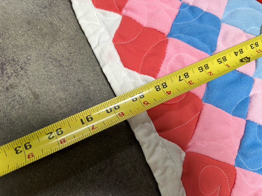 Vintage Geometric Mosaic Quilt 90 X 75 [FR] [Photo 9]