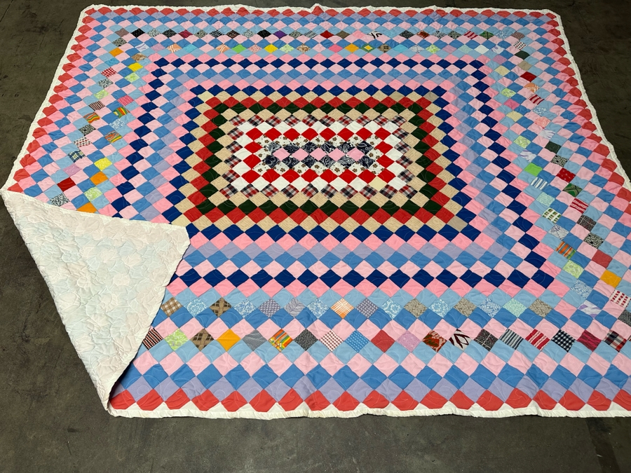 Vintage Geometric Mosaic Quilt 90 X 75 [FR] [Photo 6]